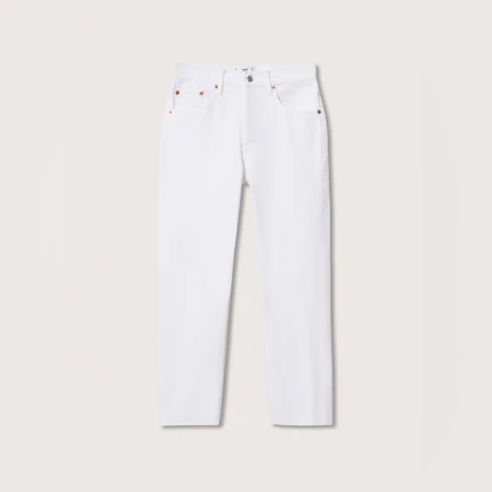 High-Waisted Cropped Straight Jeans